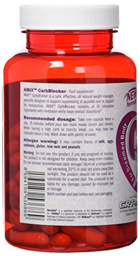 AMIX - Suplemento Alimenticio Carb Blocker en 90 Cápsulas - Ayuda a Reducir la Grasa y la Fatiga - Favorece la biodisponibilidad - Contiene Extracto de Yerba Mate y Frijol Blanco