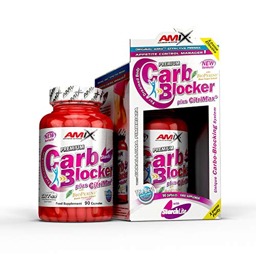AMIX - Suplemento Alimenticio Carb Blocker en 90 Cápsulas - Ayuda a Reducir la Grasa y la Fatiga - Favorece la biodisponibilidad - Contiene Extracto de Yerba Mate y Frijol Blanco