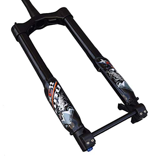 Amortiguador de Aire Horquilla de Bicicleta de 26"Pulgadas Horquilla Invertida de Bicicleta MTB Tubo cónico Carrera de 1-1/2" 150 mm Eje pasante 15 mm, Duradero