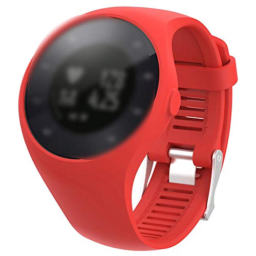 Amusingtao Correa de muñeca Banda universal portátil Correr con hebilla Pulsera de silicona suave Sport Case Accesorios de reloj inteligente Alfilón de reemplazo para Polar M200 (rojo)