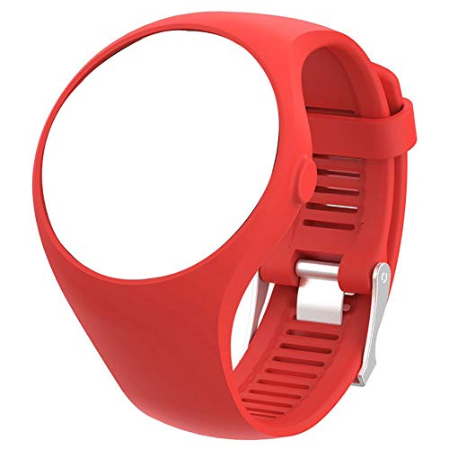 Amusingtao Correa de muñeca Banda universal portátil Correr con hebilla Pulsera de silicona suave Sport Case Accesorios de reloj inteligente Alfilón de reemplazo para Polar M200 (rojo)