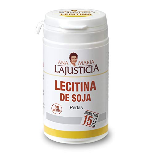 Ana María Lajusticia - Lecitina De Soja – 90 Perlas. Reduce El Colesterol En Sangre Y Mejora La Memoria. Envase Para 15 Días De Tratamiento.