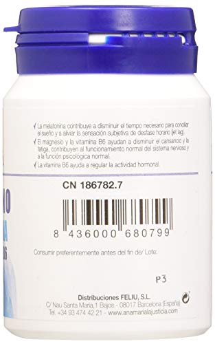 Ana Maria Lajusticia Triptófano Con Melatonina, Magnesio Y Vitamina B6 Pack 2 Unidades 120 Unidades 50 g