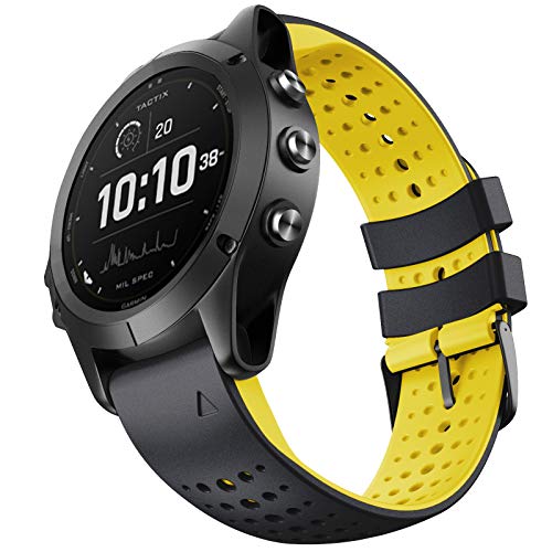 ANBEST 22mm Correa de Silicona Compatible con Fenix 6/Fenix 5/Fenix 6 Pro/Fenix 5 Plus Pulsera, Pulsera de Repuesto de con Liberación Rápida para Forerunner 935/945 Smart Watch