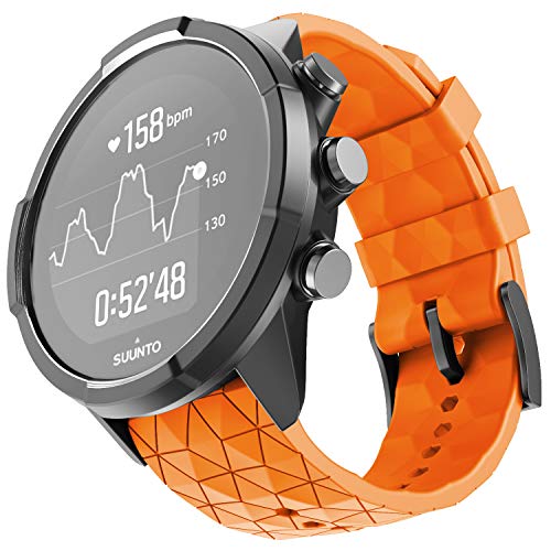ANBEST Compatible con Suunto 9/Suunto 9 Baro/Suunto 7 Correas, Pulseras de Repuesto de 24mm de Silicona para Suunto D5/Suunto Spartan Sport Wrist HR Smart Watch, Naranja