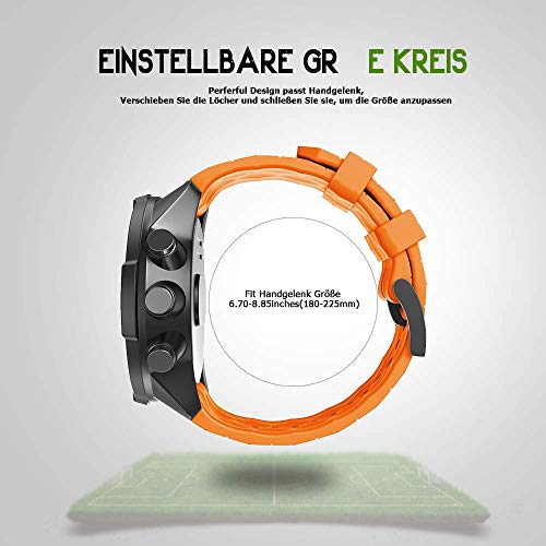 ANBEST Compatible con Suunto 9/Suunto 9 Baro/Suunto 7 Correas, Pulseras de Repuesto de 24mm de Silicona para Suunto D5/Suunto Spartan Sport Wrist HR Smart Watch, Naranja