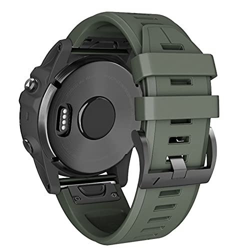 ANBEST Pulsera de Silicona Compatible con Garmin Fenix ​​5/Fenix ​​6 Correa, Brazalete de Liberación Rápida Para Fenix ​​5 Plus/Fenix ​​6 Pro/Forerunner 935/945, Ejercito verde