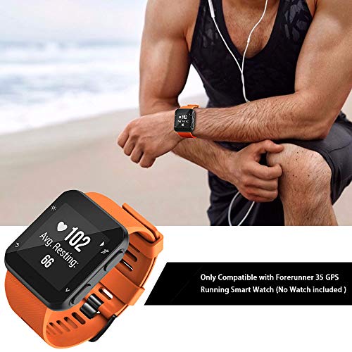 ANBEST Pulsera de Silicona Compatible con Garmin Forerunner 35 Correa, Pulsera deportiva Reemplazable Adecuado para Forerunner 35/Approach S10 Smart Watch(Naranja)