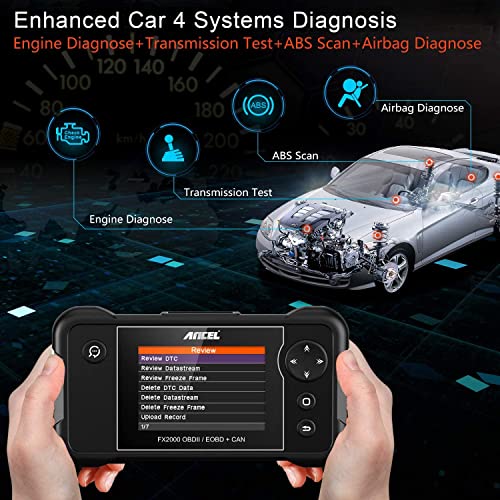 ANCEL FX2000 Escáner OBD2 Auto Multimarca 4 Sistemas Diagnóstico automático Motor/ABS/SRS (Airbag) /Caja de Cambios Automática en Español