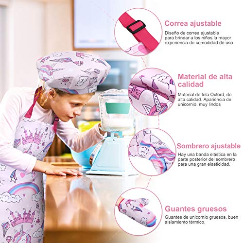 Anpro 27 PCS Kit de Cocina y Horneado para Niños , Juego de Roles para Niños,Chef Set Accesorios de Juego,Regalos para Cumpleaños y Navidad (Rosa, 8-12 años)