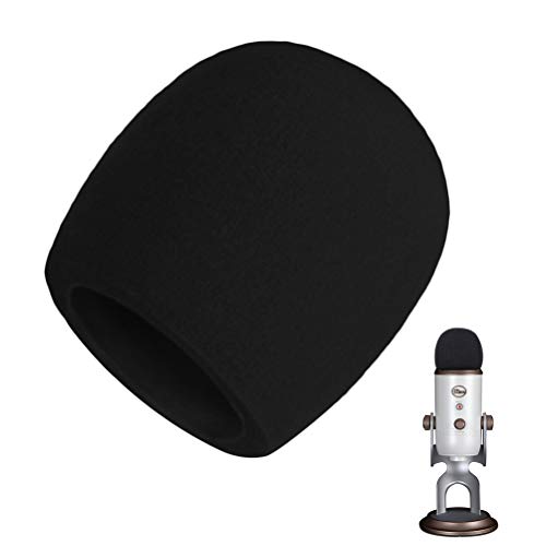 AOBETAK Espuma Microfono Anti Pop,Filtro Antiviento Microfono para Condensador Blue Yeti, Yeti Pro, Color Negro