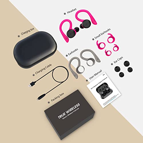 APEKX Auriculares Inalámbricos Bluetooth V5.0 Graves Mejorados, Deportivos IPX7 Impermeable Over Ear Earbuds 4+16H Tiempo de Reprodución Sonido Estéreo con Microfono Incorporado