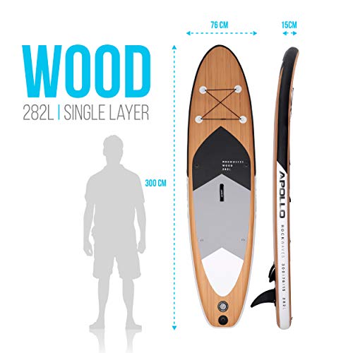 Apollo Tabla Sup – Set Completo para Sup Paddle – Tabla de Paddle Surf Hinchable con Remo, Bomba y Kit de Reparación – Tabla de Remo para Principiantes y Profesionales