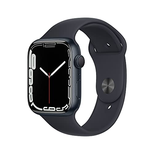 Apple Watch Series 7 (GPS) - Caja de Aluminio en Color Medianoche de 45 mm - Correa Deportiva en Color Medianoche - Talla única