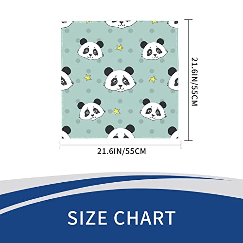 AQQA Máscara facial Bandana para niños Panda Stars Pañuelos de tela dibujados a mano Patrón multiusos Bandana Máscara para adultos Niños 22 "X 22" Paquete individual