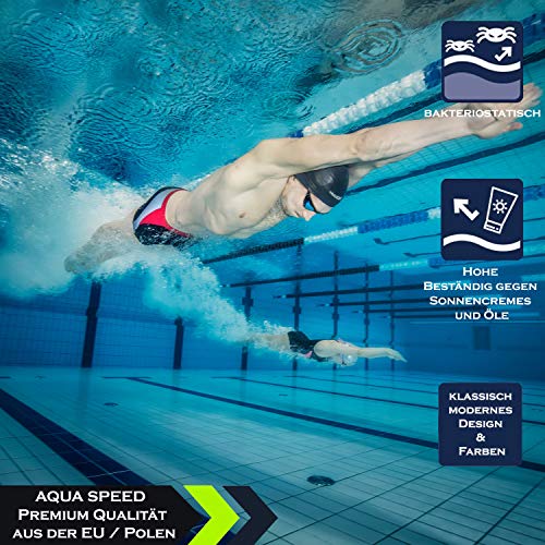 Aqua Speed Dario Mens Bañadores | Pantalones de baño para Hombres | Protección UV | 01. Negro/Gris/Amarillo Fluo | Tamaño: M