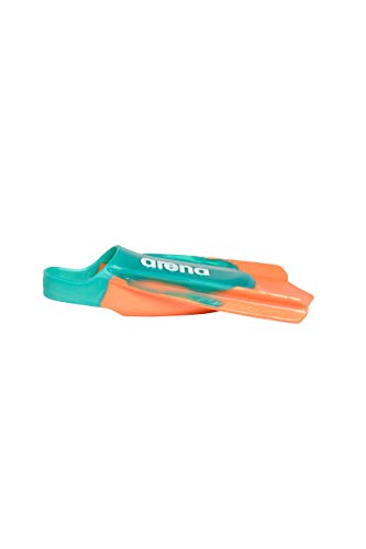 ARENA Aletas Piscina POWERFIN Pro Fed, Adultos Unisex, Aqua/Orange (Multicolor), 36/37