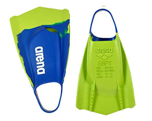 ARENA Aletas Piscina POWERFIN Pro Fed, Adultos Unisex, Navy/Fluo Green (Multicolor), 44/45