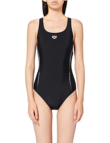 ARENA Bañador Deportivo para Mujer Wayline, Mujer, Traje de baño de una Sola Pieza, 002567, Blanco y Negro, 40