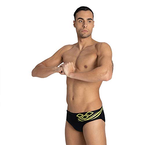 ARENA M Spirit Brief - Bañador Slip para Hombre, Color Black/Soft Green, Talla 105