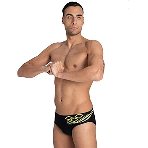 ARENA M Spirit Brief - Bañador Slip para Hombre, Color Black/Soft Green, Talla 85, 30