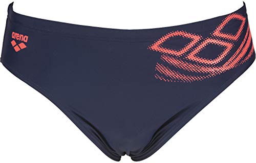 ARENA M Spirit Brief - Bañador Slip para Hombre, Color Navy/Fluo Red, Talla 80