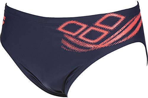 ARENA M Spirit Brief - Bañador Slip para Hombre, Color Navy/Fluo Red, Talla 80