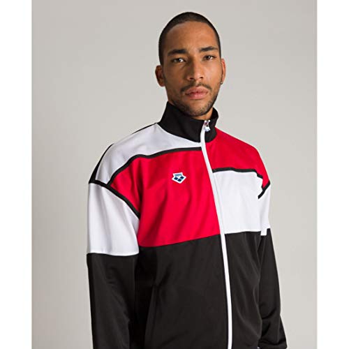 ARENA Panel Jacket Team, Unisex Adulto, Black/White/Red, M