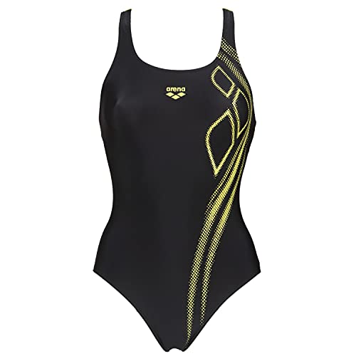 ARENA W Spirit Swim Pro Back One Piece - Bañador Deportivo para Mujer, Color Black/Soft Green, Talla 40