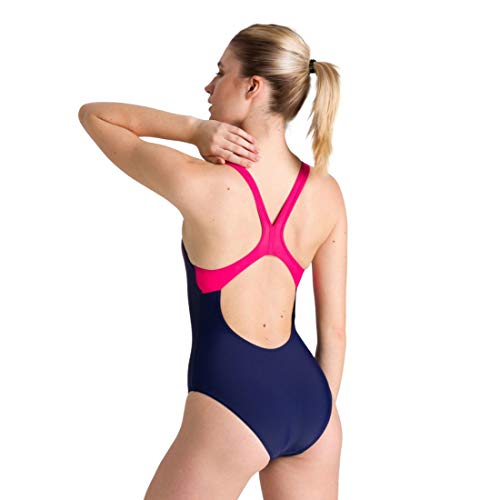 ARENA W Spirit Swim Pro Back One Piece LB, Mujer, Navy/Freak Rose, 42