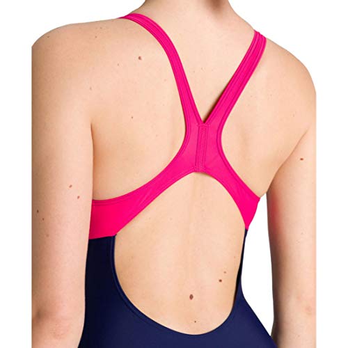 ARENA W Spirit Swim Pro Back One Piece LB, Mujer, Navy/Freak Rose, 42