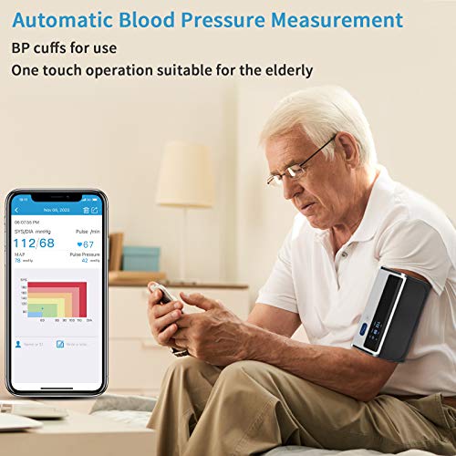 Armfit Tensiómetro de Brazo Bluetooth, Tensiómetro Digital con Brazalete Grande, Aparato para Medir la Tension Arterial Inalámbrico Portátil con APP para iOS y Android, Apple Health Integrado