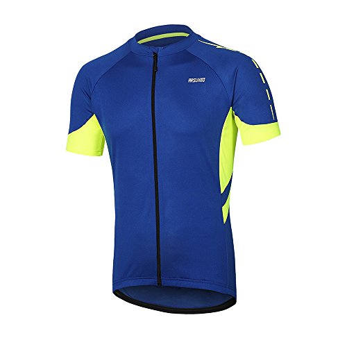 ARSUXEO Camiseta de Ciclismo de Manga Corta para Hombre 636 Azul L