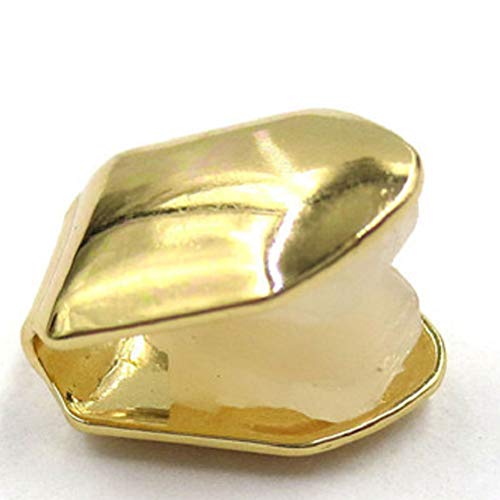Artibetter 2 piezas oro solo diente colmillos Cap para dientes Hip Hop dientes liso sólido Bling babosas
