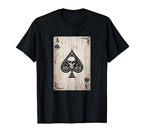 As de Picas Carta de la Muerte Biker Poker Camiseta