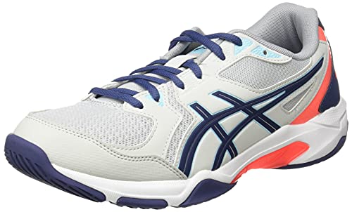 Asics Gel-Rocket 10, Zapatillas de vóleibol Hombre, Glacier Grey/Sunrise Red, 41.5 EU