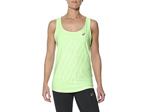 ASICS Graphic Tank Camiseta de Tirantes, Mujer, Verde (Paradise Green), XS