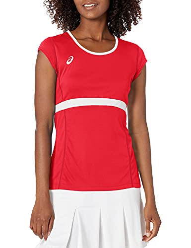 ASICS Spin Slice Capsleeve Manga Corta, Red/White, Small para Mujer