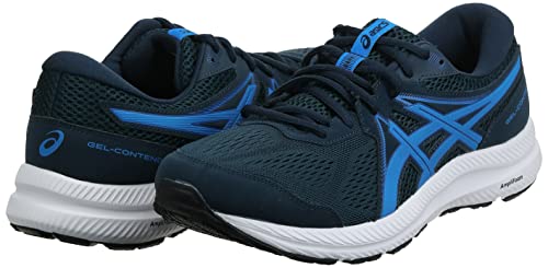 ASICS Zapatillas de correr Gel-Contend 7 para hombre, Azul Francés/Azul Eléctrico, 40.5 EU