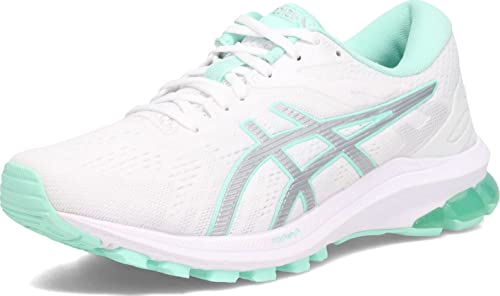 ASICS Zapatillas de running GT-1000 10 para mujer, blanco, plateado (White/Pure Silver), 40.5 EU