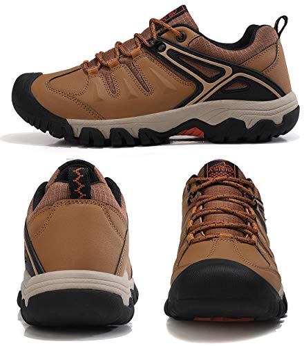 ASTERO Zapatillas Senderismo Hombre Zapatos Transpirable Trekking Antideslizantes Bajos AL Aire Libre Botas de Montaña Sneakers Tamaño 41-46（Marrón, Numeric_44)