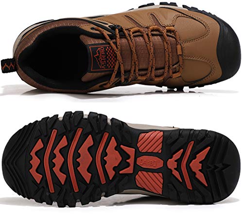 ASTERO Zapatillas Senderismo Hombre Zapatos Transpirable Trekking Antideslizantes Bajos AL Aire Libre Botas de Montaña Sneakers Tamaño 41-46（Marrón, Numeric_44)