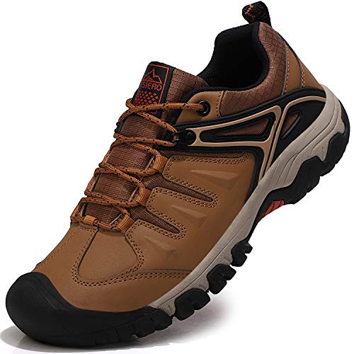 ASTERO Zapatillas Senderismo Hombre Zapatos Transpirable Trekking Antideslizantes Bajos AL Aire Libre Botas de Montaña Sneakers Tamaño 41-46（Marrón, Numeric_44)