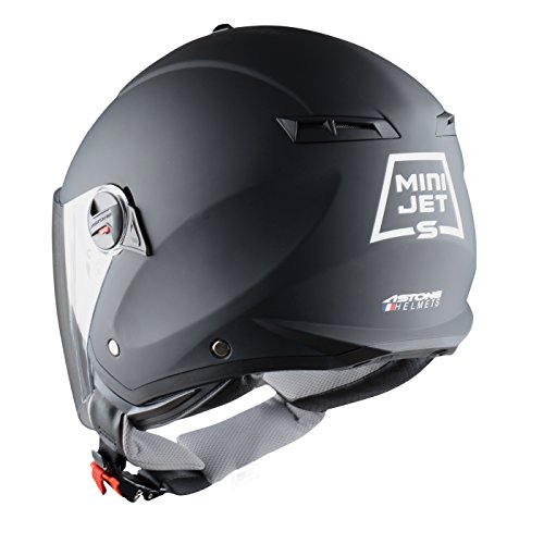 Astone Helmets Mini Jet, Casco Jet, color Negro Mate, talla L