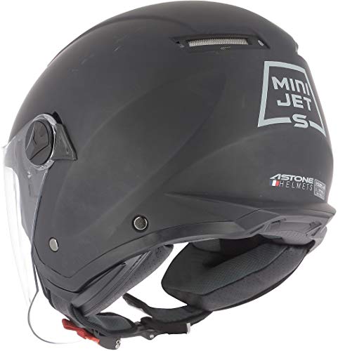 Astone Helmets Mini Jet, Casco Jet, color Negro Mate, talla L