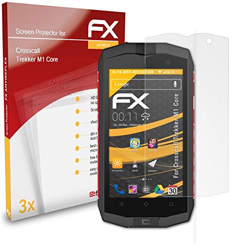 atFoliX Película Protectora Compatible con Crosscall Trekker M1 Core Lámina Protectora de Pantalla, antirreflejos y amortiguadores FX Protector Película (3X)