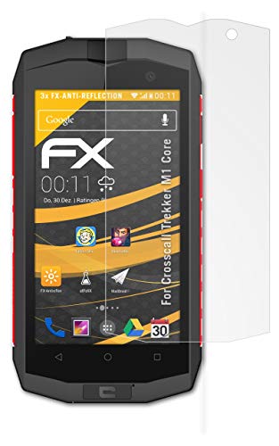 atFoliX Película Protectora Compatible con Crosscall Trekker M1 Core Lámina Protectora de Pantalla, antirreflejos y amortiguadores FX Protector Película (3X)