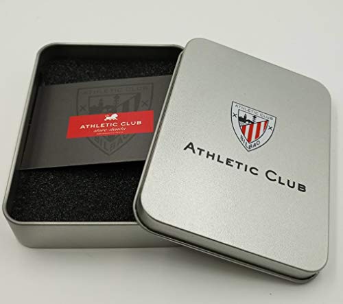 Athletic Club Bilbao Pulsera Oficial Piel Marrón Trenzado Clásico con Cierre Plata y Grabado Escudo y Letras