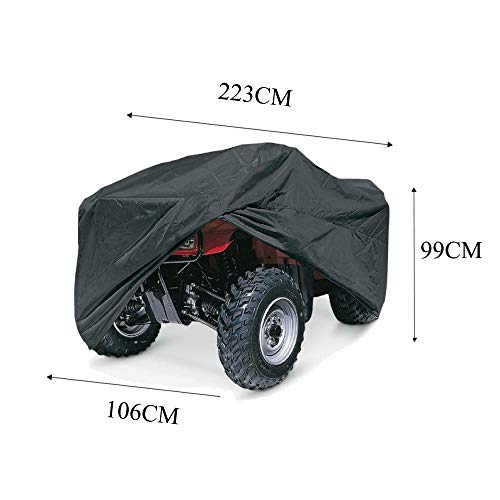 ATV Quad Cover a Prueba de Agua, Delixike Cubierta de Bicicleta eléctrica de Alta Resistencia, Cubierta de ATV para Exteriores para Todas Las Motocicletas, Honda, Polaris, Yamaha, Suzuk