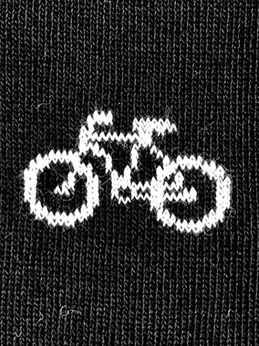 Augustin calcetines con patrón de bicicleta - 40/45 (Talla hombre), Negro